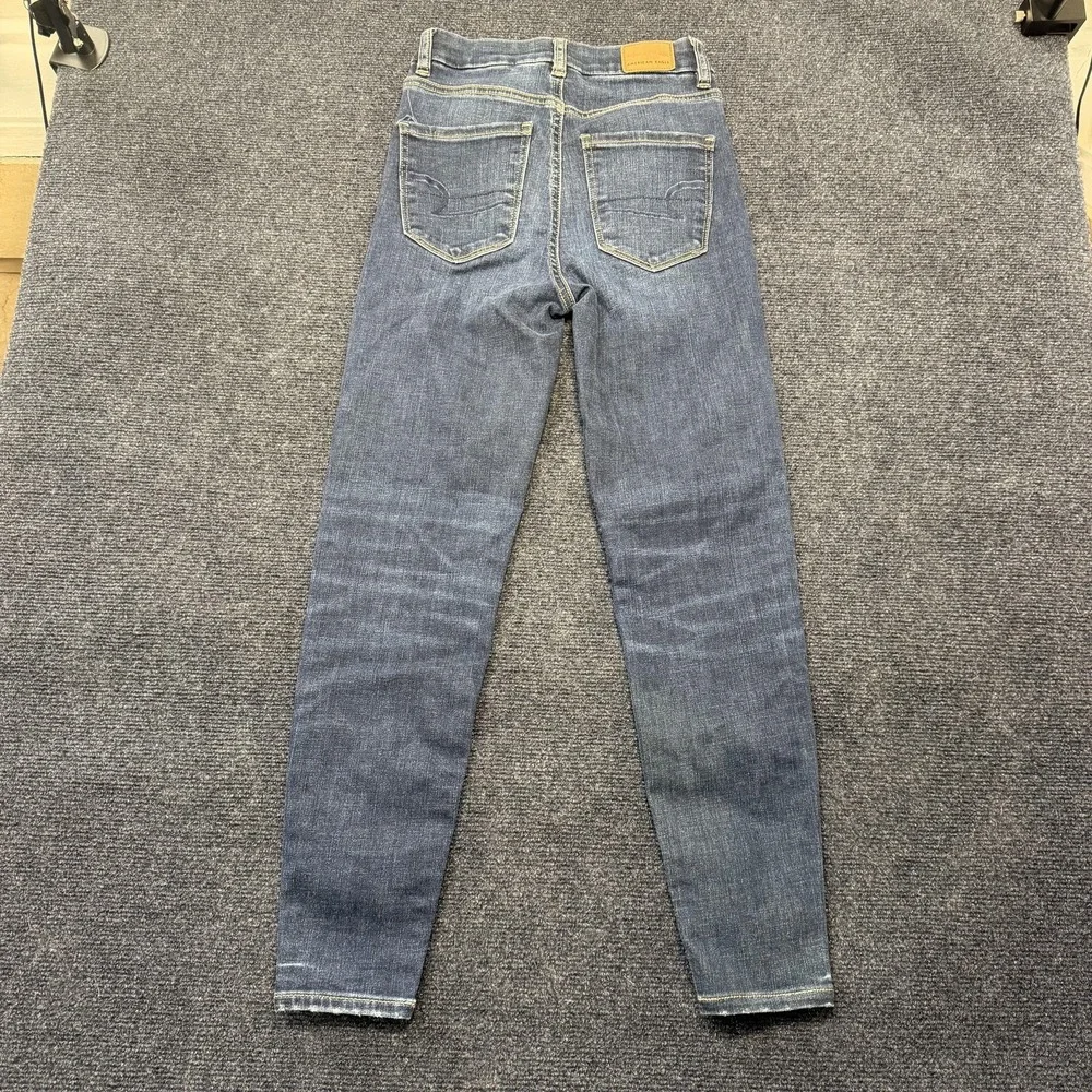 American Eagle Curvy Hi-Rise Jegging Womens 00 Blue Next Level Stretch Denim